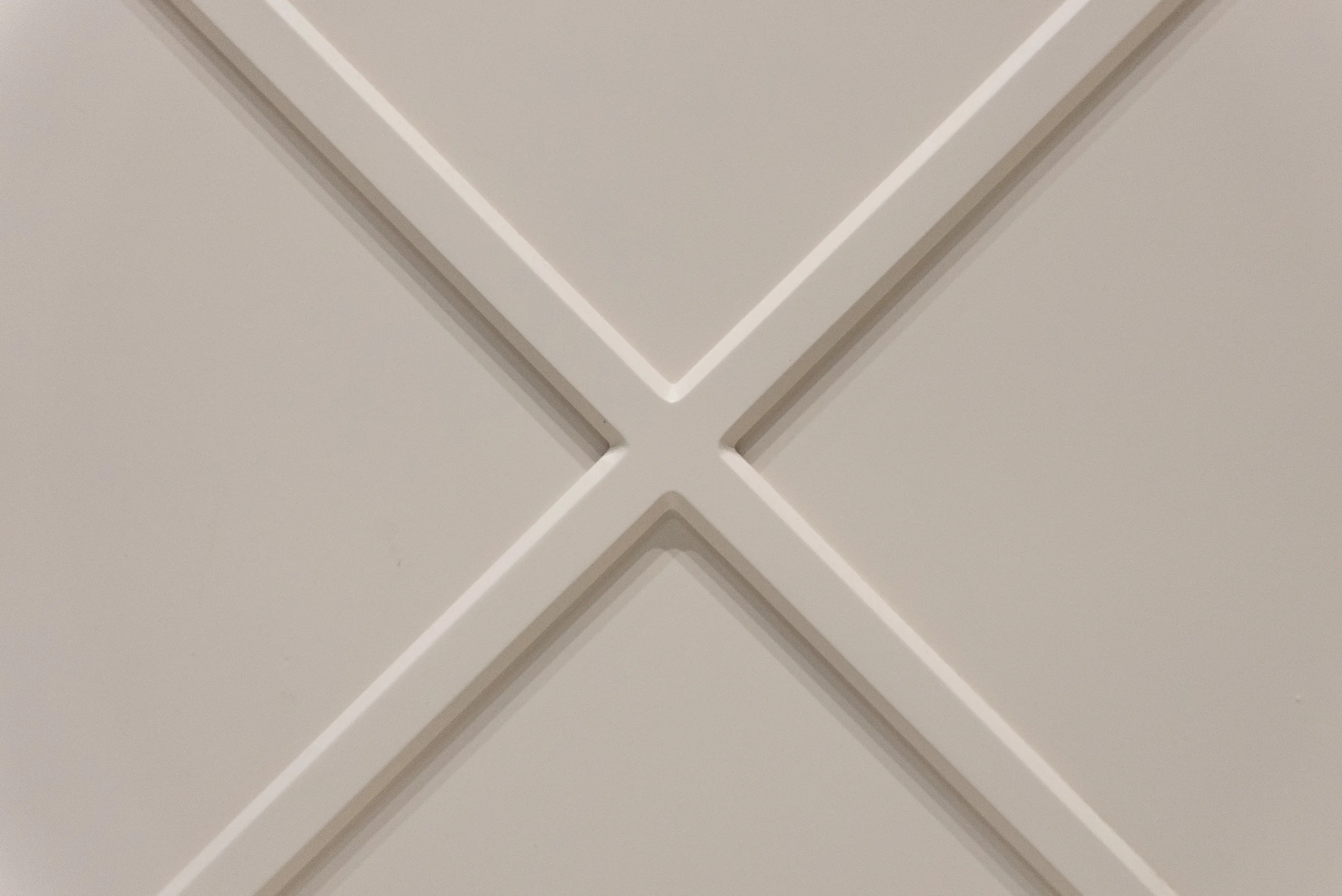 Closeup white x pattern cross brace panel detail