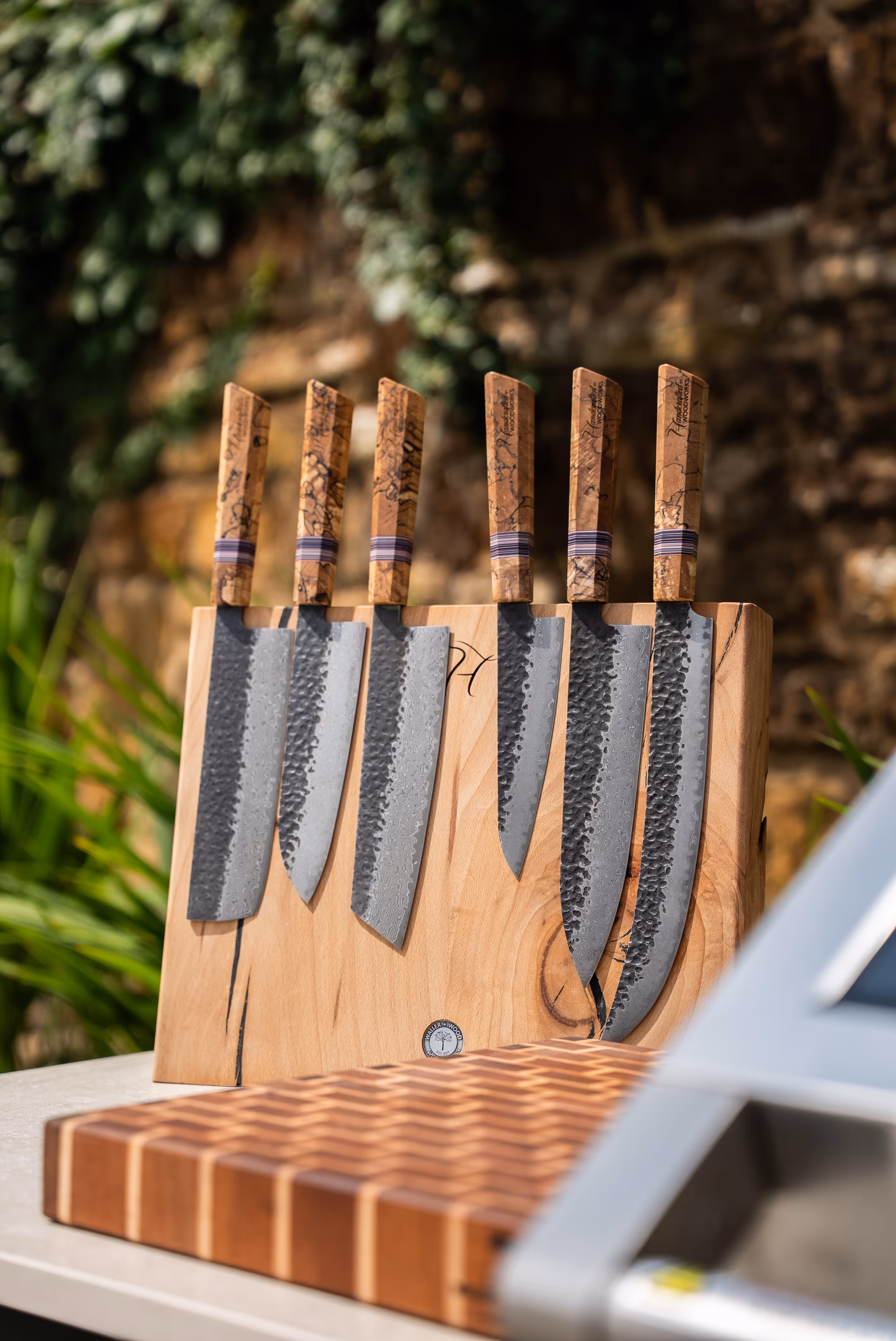 Alfresco one knife set magnetic oak block portrait