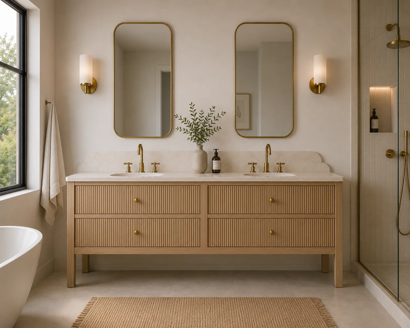Double Reeded Vanity Unit